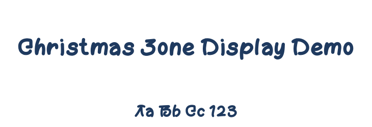 Christmas Zone Display Demo Font Preview