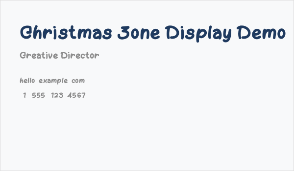 Christmas Zone Display Demo Business Card