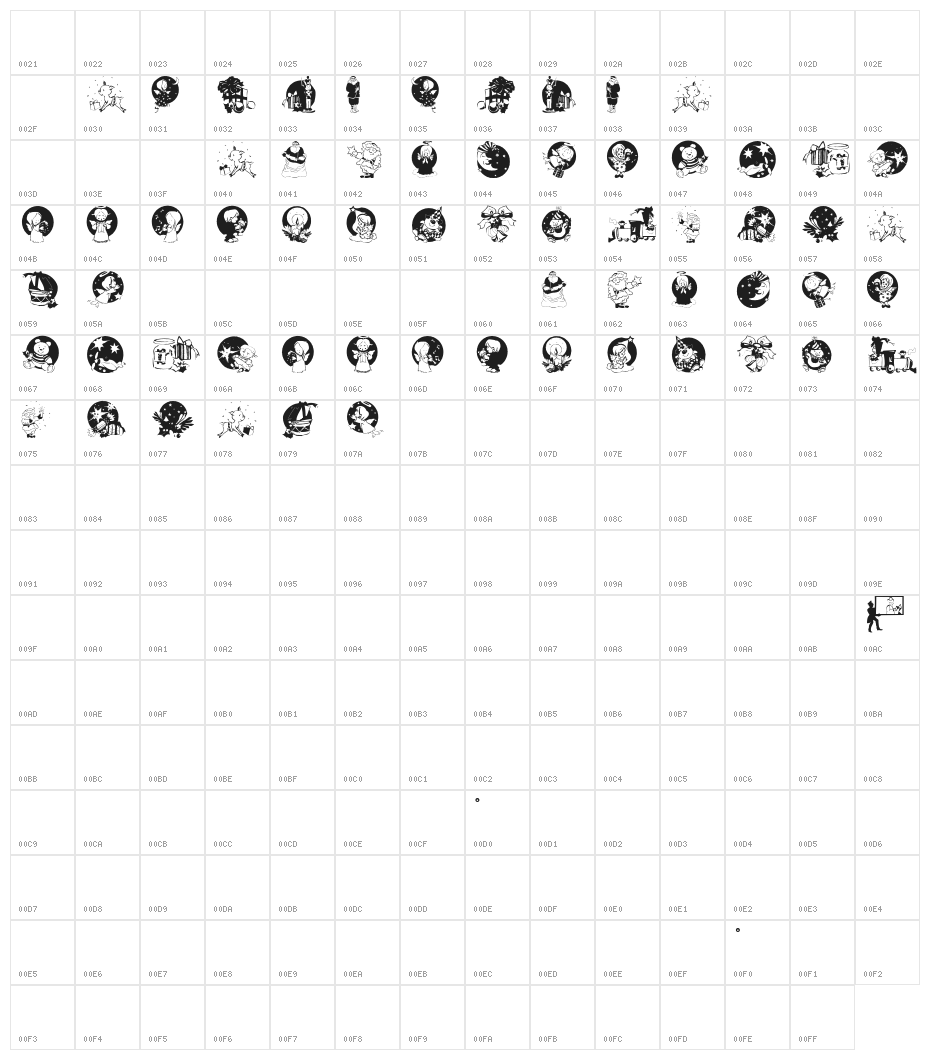 Christmas05 Character Map