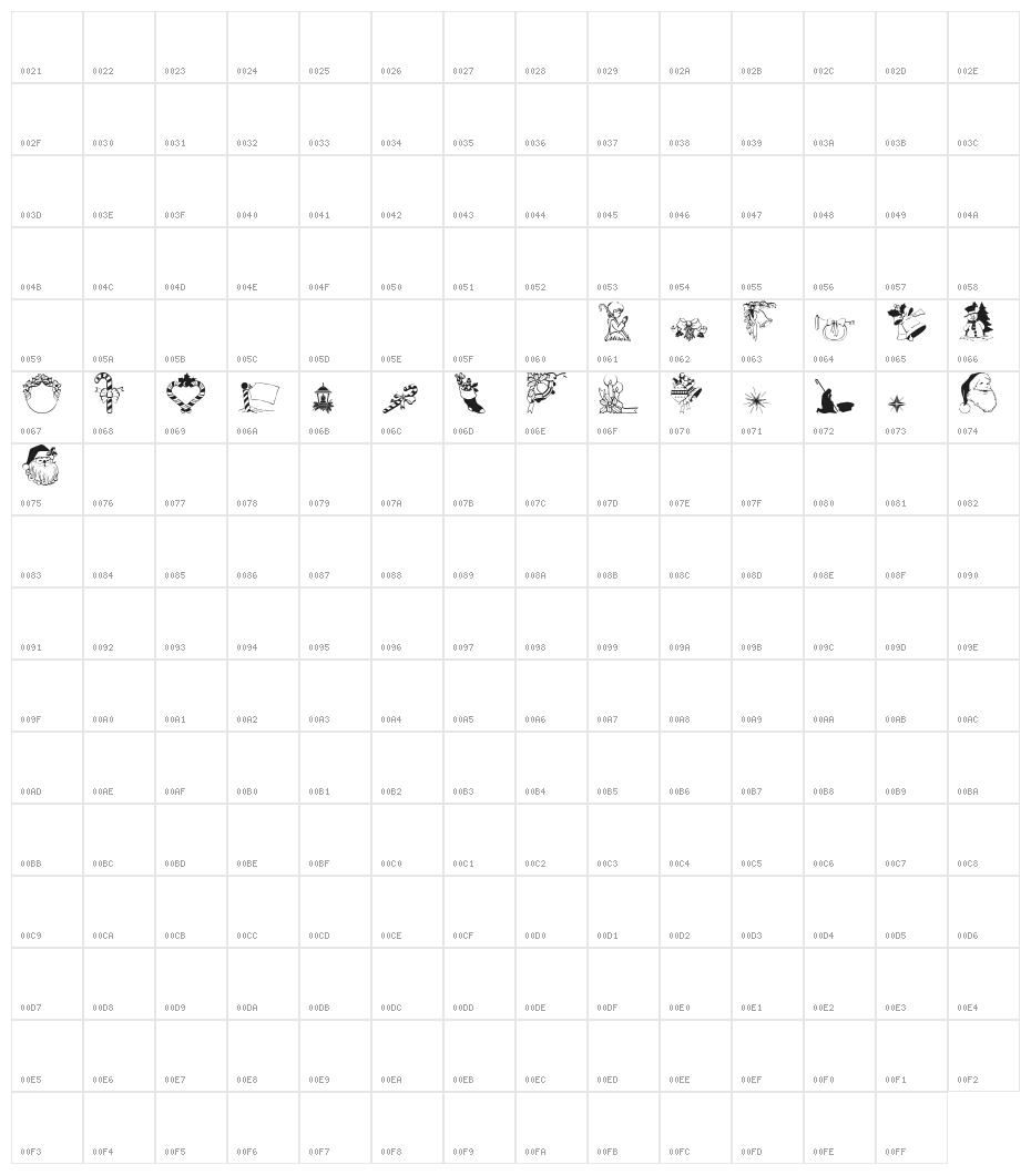Christmas3 Character Map
