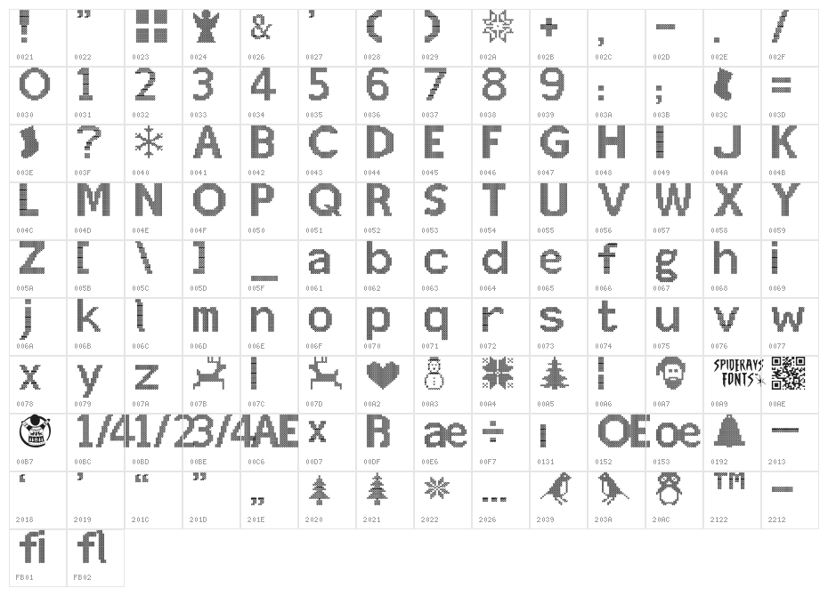 ChristmasJumper Character Map
