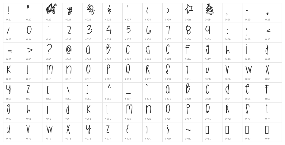ChristmasSeason Character Map