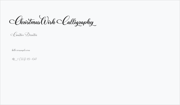 ChristmasWish-Calligraphy Business Card
