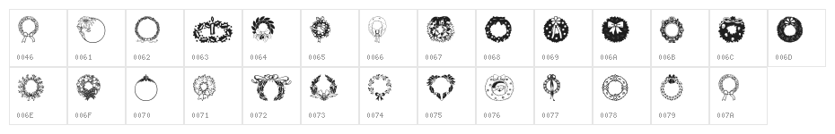 ChristmasWreath Character Map
