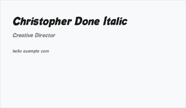 Christopher Done Italic Business Card