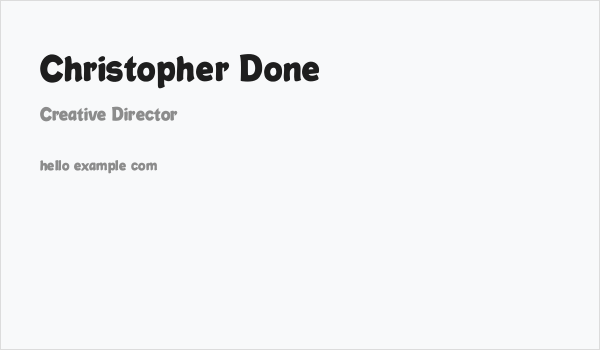 Christopher Done Business Card