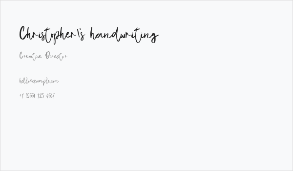 Christopher's handwriting Business Card