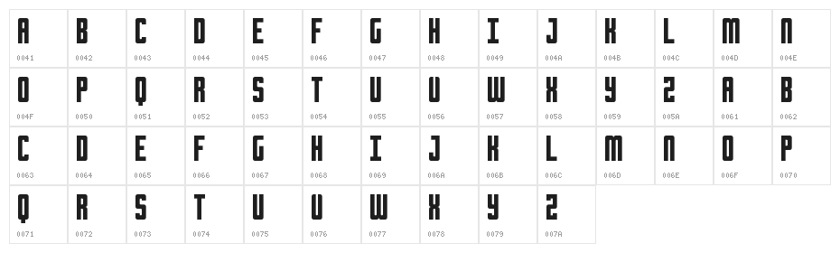 Chrome Regular Character Map