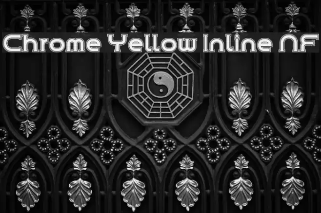 Chrome Yellow Inline NF Font examples