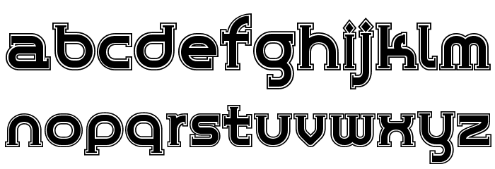 Chrome Yellow Inline NF Font LOWERCASE