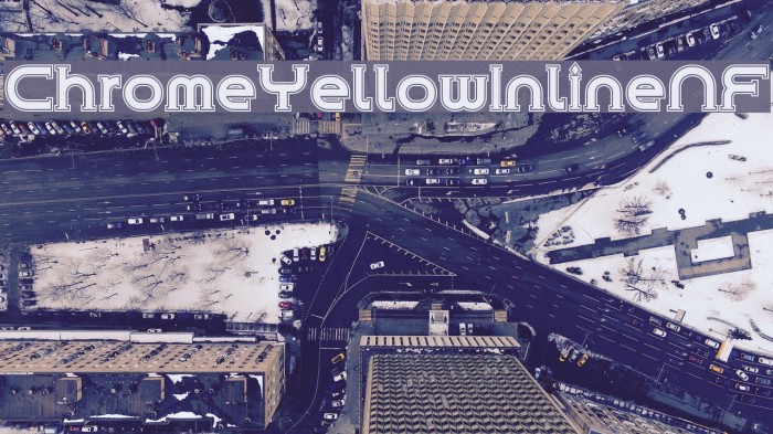 ChromeYellowInlineNF Font examples