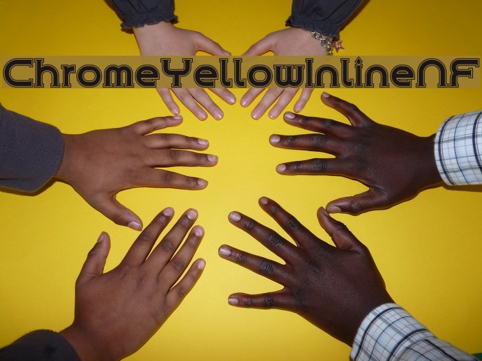 ChromeYellowInlineNF Font examples