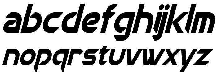 Chromia Condensed Bold Italic Font LOWERCASE