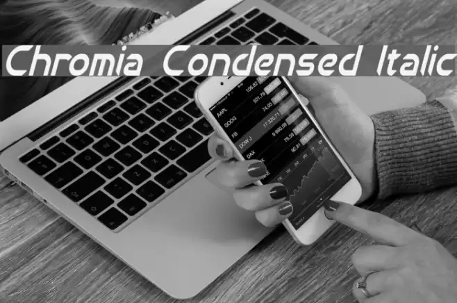 Chromia Condensed Italic Font examples