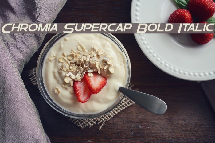 Chromia Supercap Bold Italic Font examples
