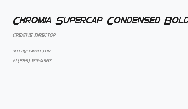 Chromia Supercap Condensed Bold Italic Business Card