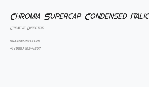 Chromia Supercap Condensed Italic Business Card