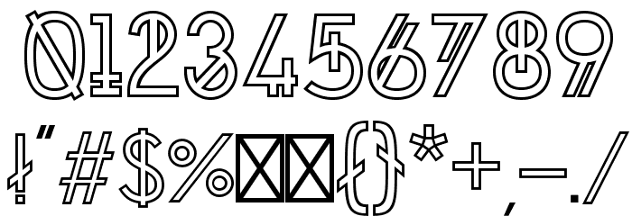 Chronic Outline Font OTHER CHARS