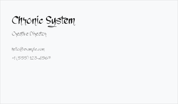 Chronic System Business Card