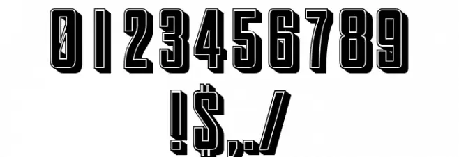 Chronica 3D Filled Regular Font OTHER CHARS