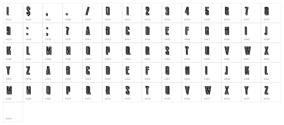 Chronica 3D Filled Regular Character Map