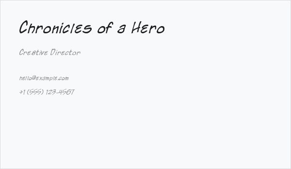 Chronicles of a Hero Business Card