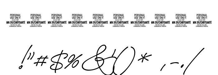 ChrysantePERSONALUSEMed Font OTHER CHARS
