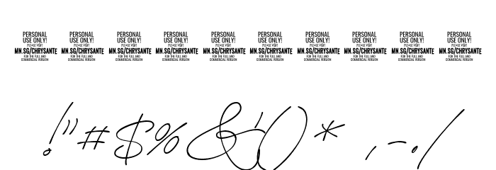 ChrysantePERSONALUSEThin Font OTHER CHARS