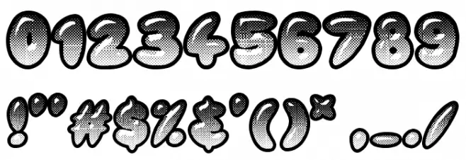 Chubby Relief Font OTHER CHARS