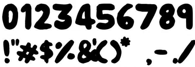 Chubby Thumbs Font OTHER CHARS