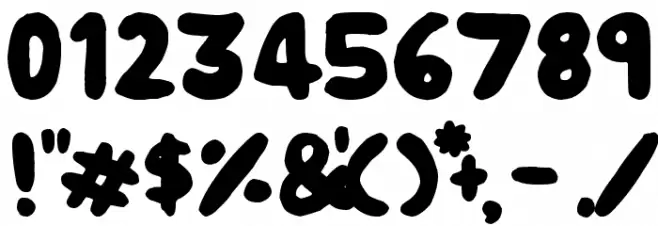 Chubby Thumbs Font OTHER CHARS