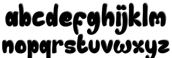 Chubby Toon Demo Shadow Font LOWERCASE