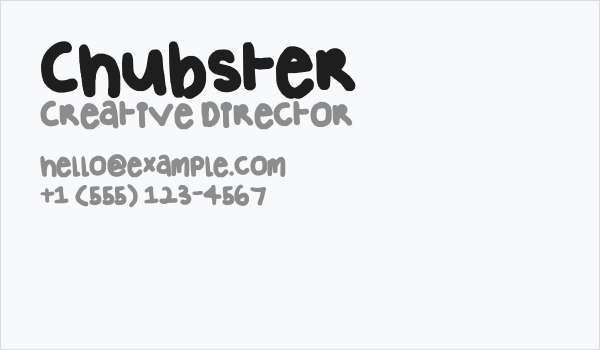 Chubster Business Card