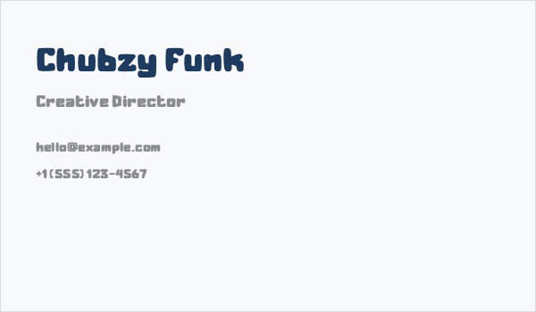 Chubzy Funk Business Card