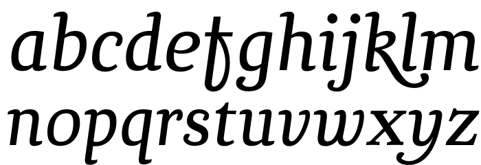 Chucaratext-Italic Font LOWERCASE