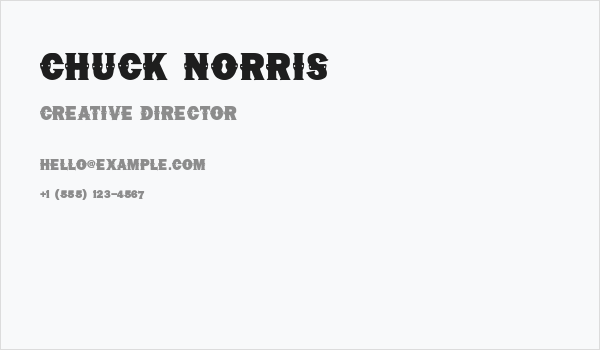 Chuck Norris Business Card