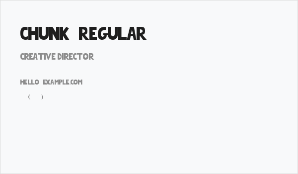 Chunk-Regular Business Card