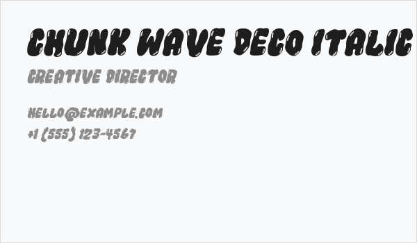 Chunk Wave Deco Italic Business Card