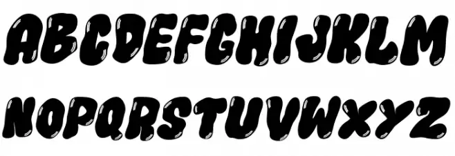 Chunk Wave Deco Italic Font Litere mici