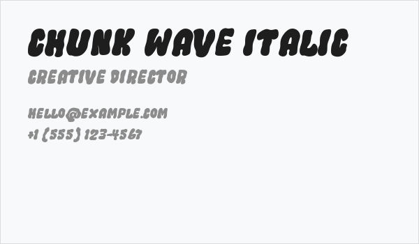 Chunk Wave Italic Business Card