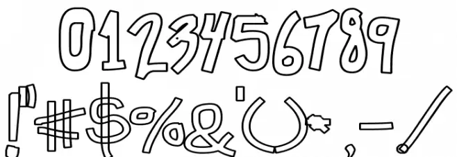 Chunkmuffin Hollow Wide Font OTHER CHARS