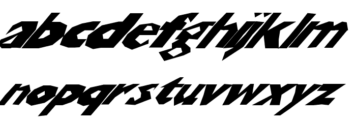 ChunkoBlockoSlantedWild Font LOWERCASE