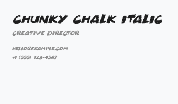 Chunky Chalk Italic Business Card