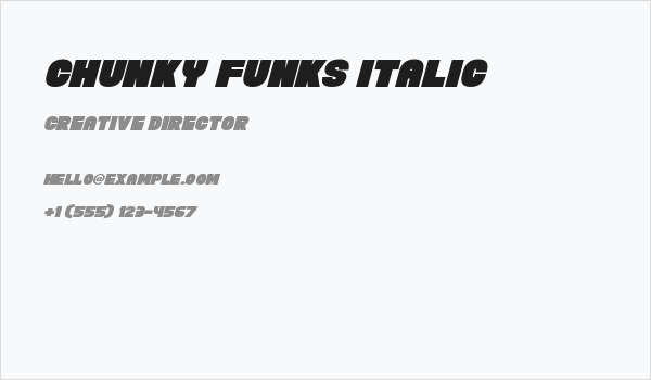 Chunky Funks Italic Business Card