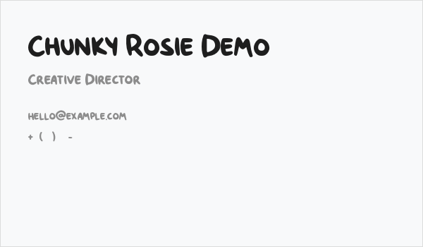 Chunky Rosie Demo Business Card