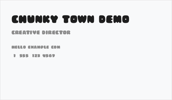 Chunky Town Demo Business Card