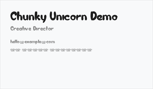 Chunky Unicorn Demo Business Card