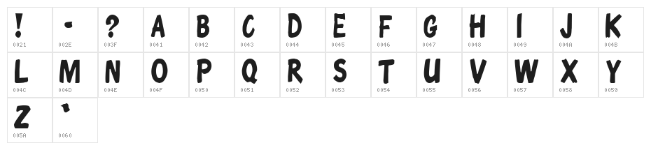 ChunkyComix SemiBold Character Map