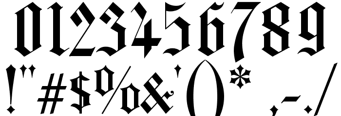 Church Text b Font OTHER CHARS