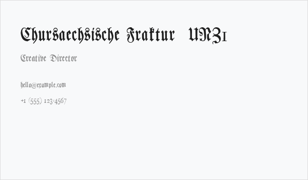 Chursaechsische Fraktur  UNZ1 Business Card